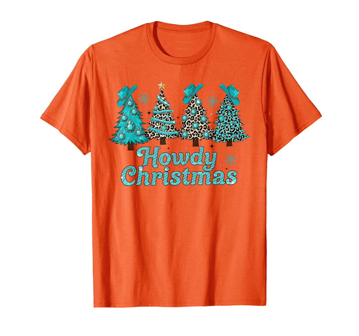 Christmas Tree Western Santa Hat Howdy Cowboy Men Women Kid T-Shirt