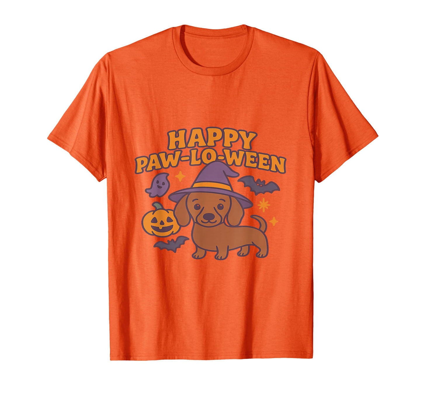 Cutest Dachshund Doxie in Witch Hat Halloween Costume T-Shirt
