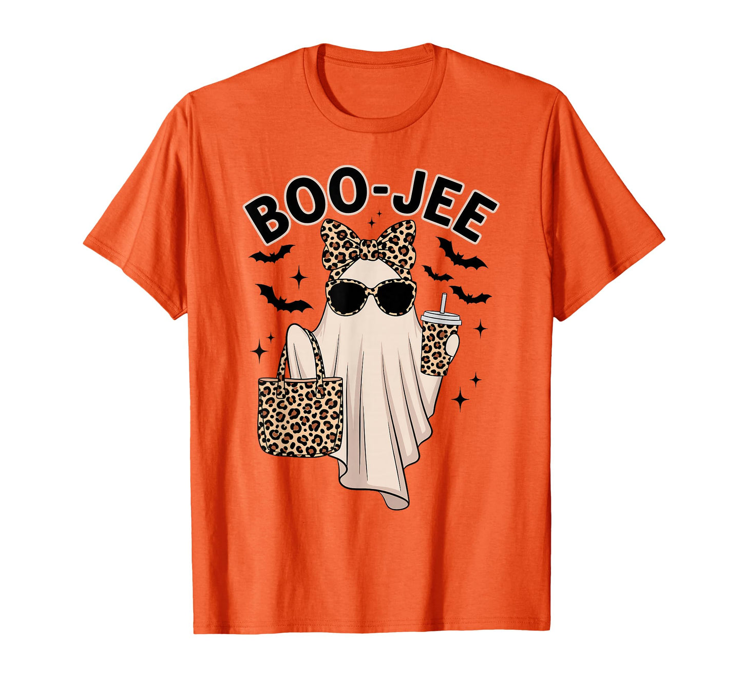 Coquette Leopard Boo-JEE Ghost Halloween Ghost Women Girls T-Shirt
