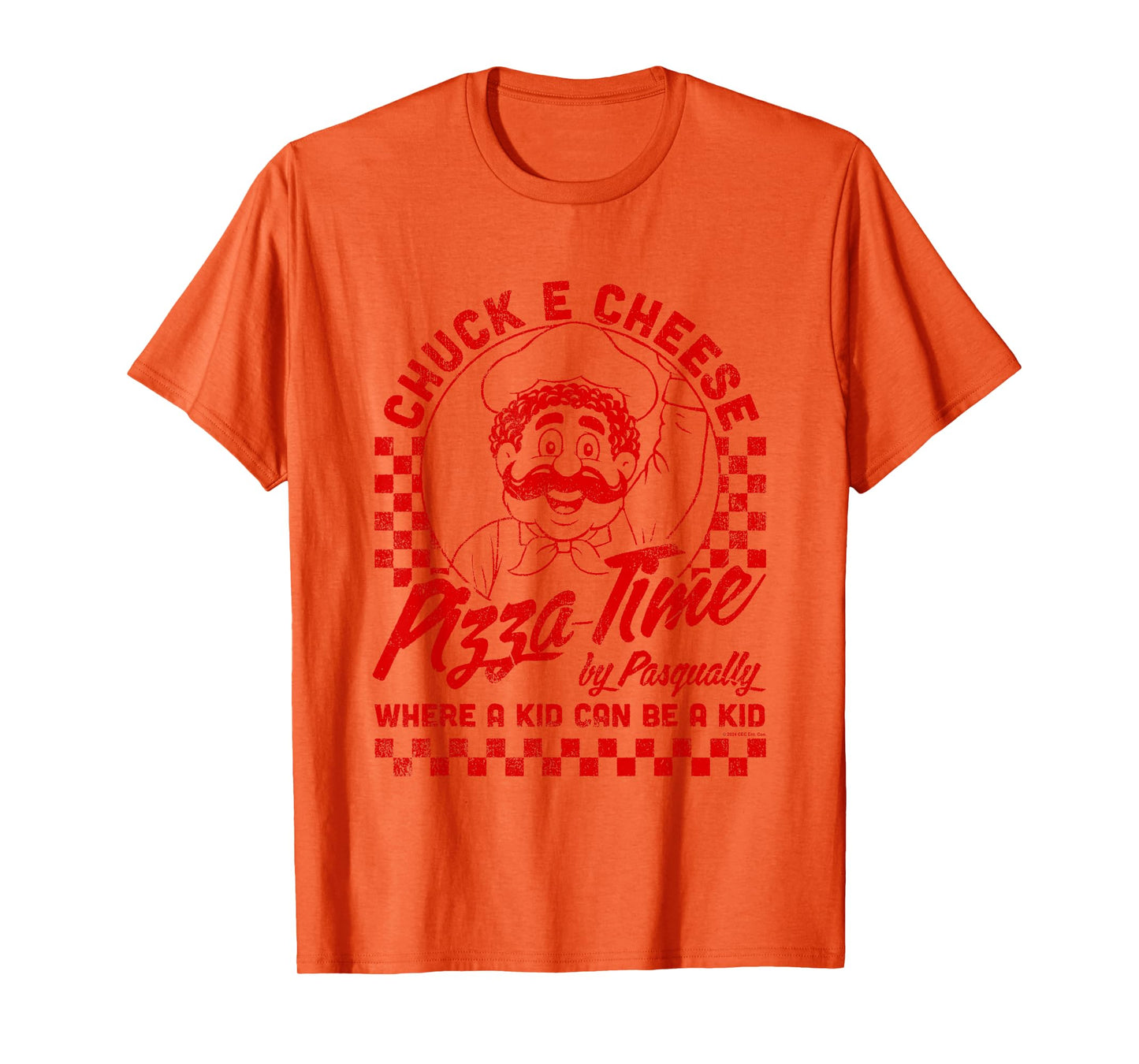 Chuck E. Cheese Pizza Time By Pasqually Vintage Chest Logo T-Shirt