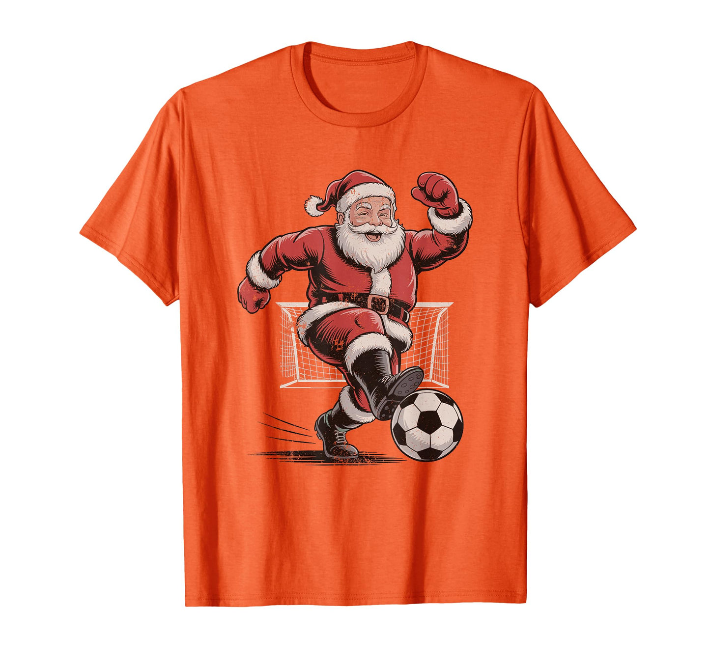 Santa Playing Soccer Retro Vintage 90s Christmas Holiday T-Shirt