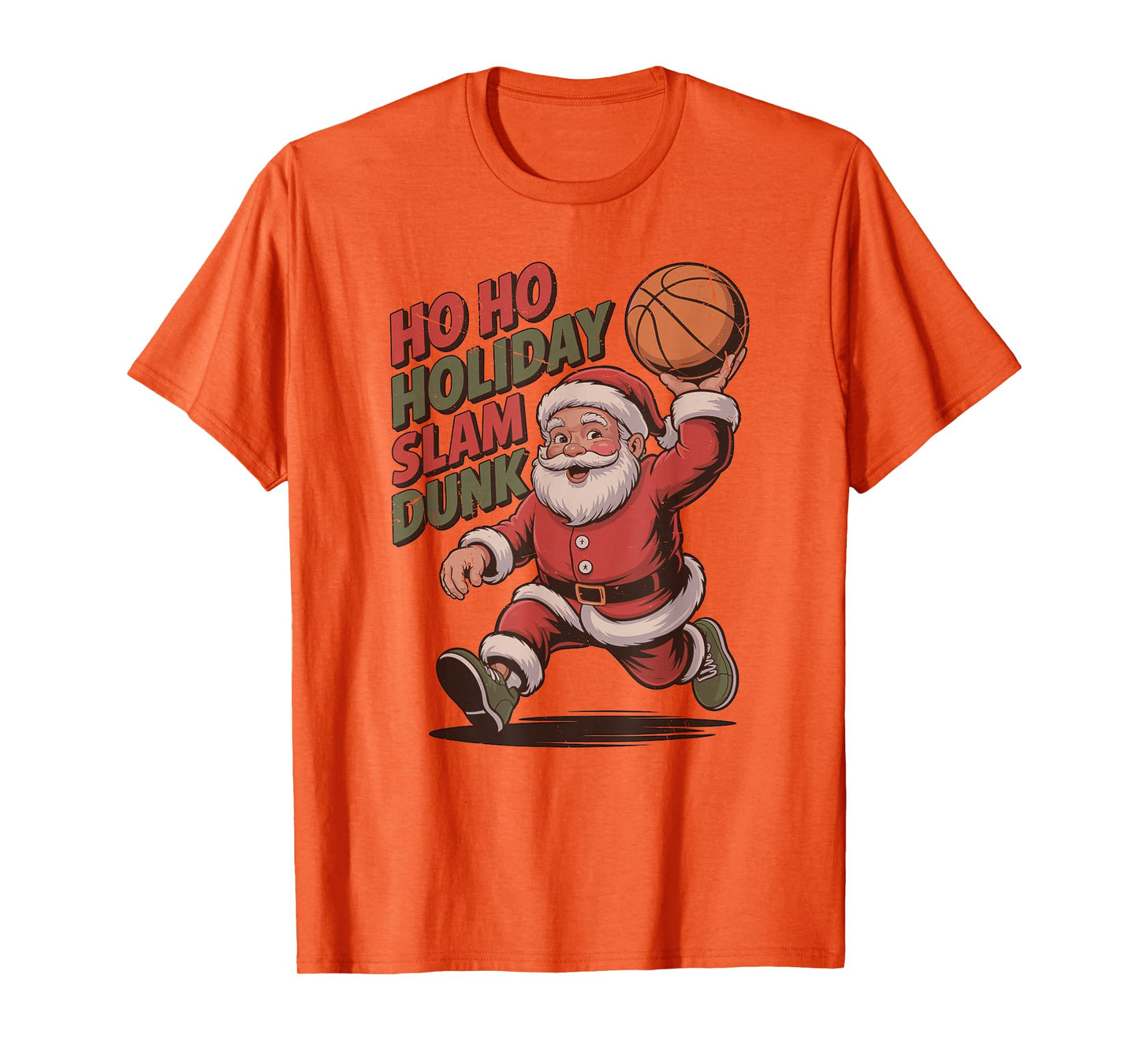 Santa Playing Basketball Retro Vintage 90s Christmas Holiday T-Shirt