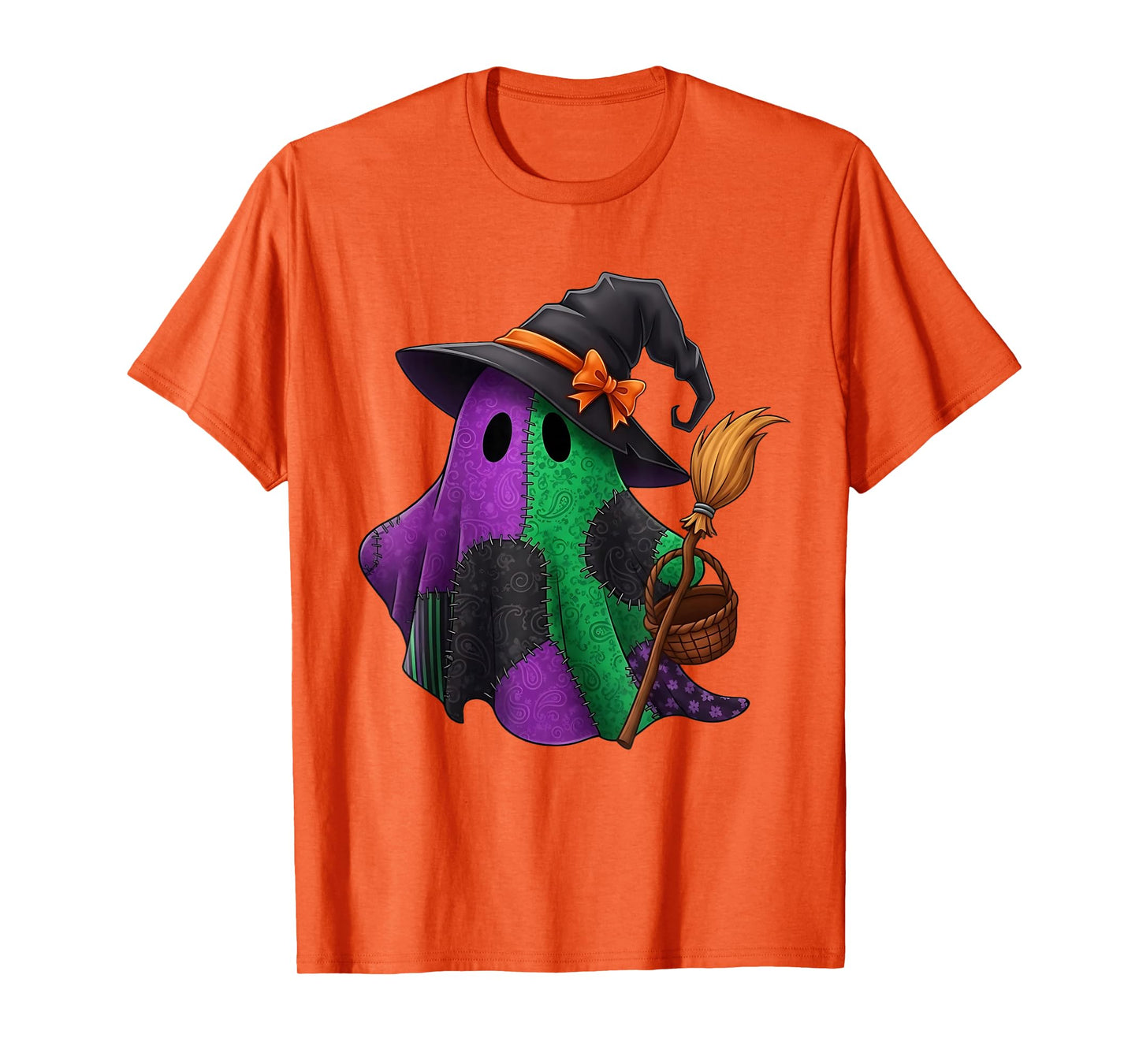 Witch Ghost Spooky Season Witchcraft Kawaii Quilt Coven T-Shirt