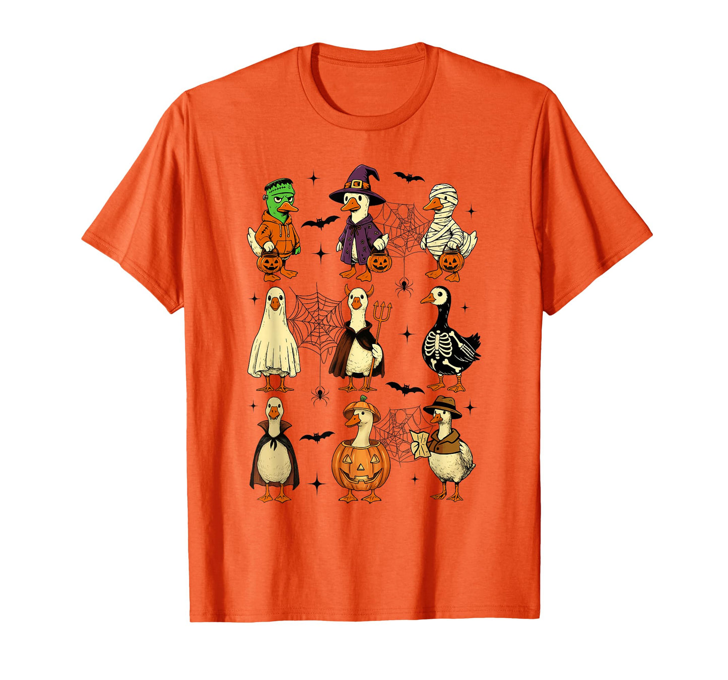 Cute Gooses Witch Pumpkin Skeleton Costume Cosplay Halloween T-Shirt
