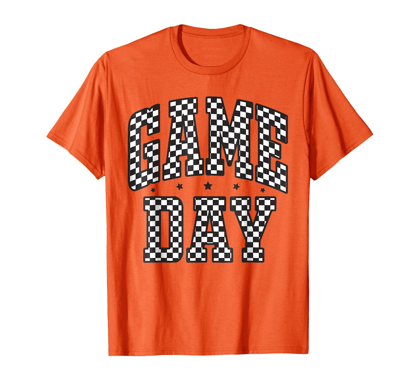 Black White Checkered Game Day Funny Football Men Women Cute T-Shirt