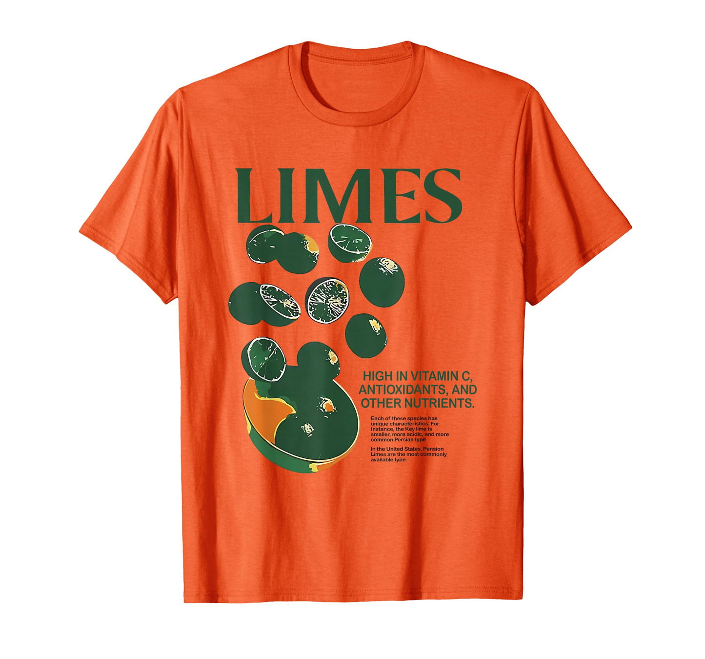 Retro Vintage Limes Graphic Vegetables Lemon Women and Men T-Shirt