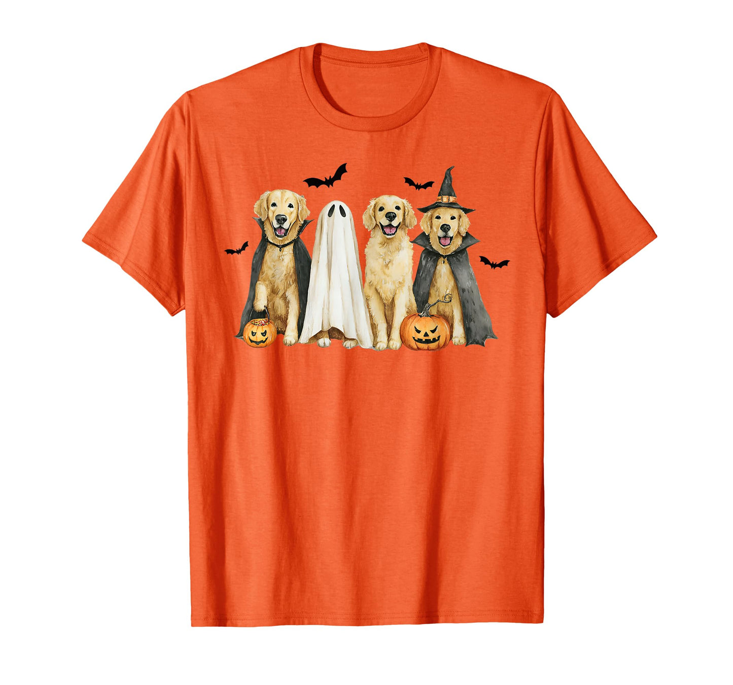 Golden Retriever Dogs Ghost Boo Witch Costume Halloween T-Shirt