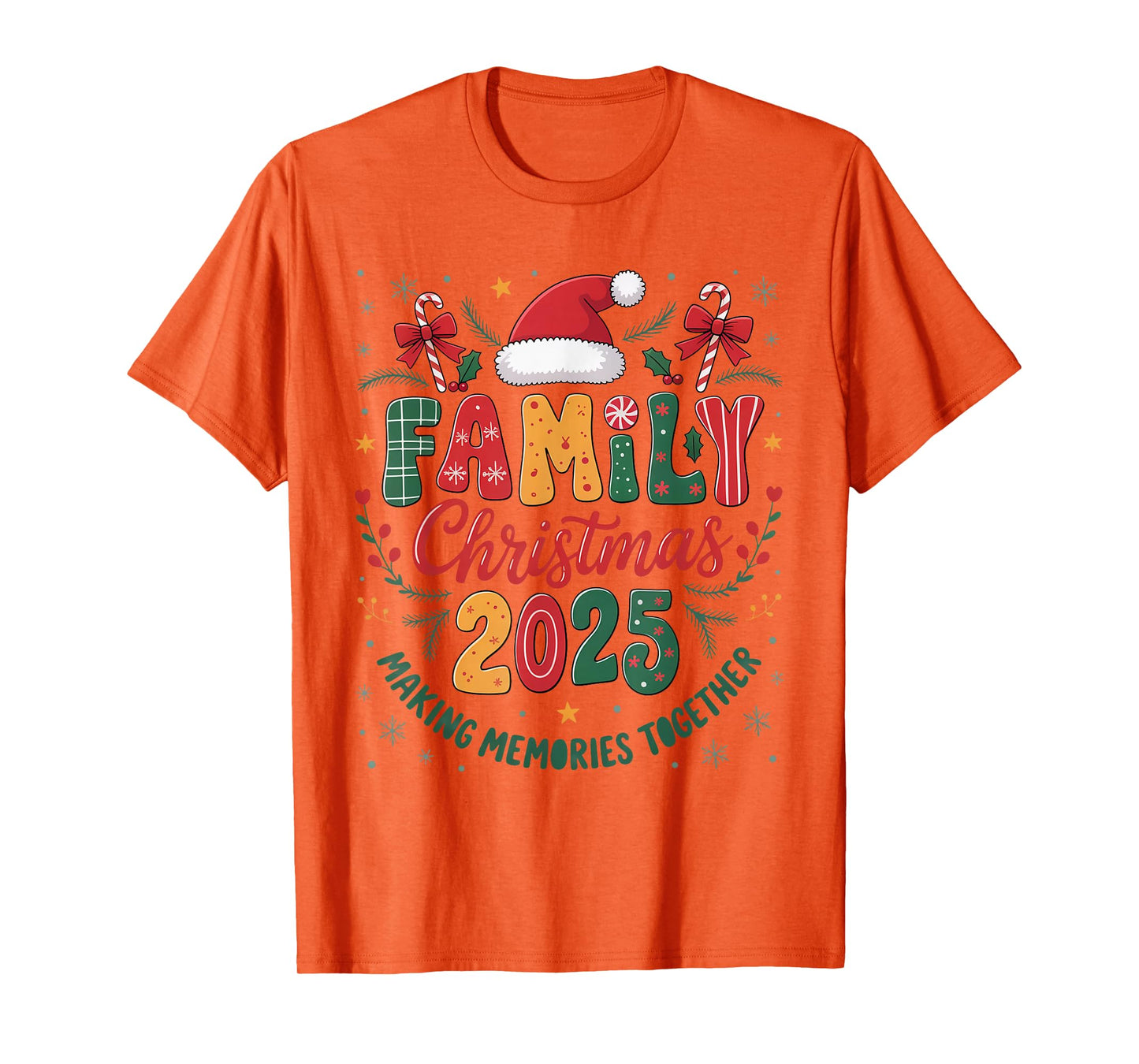 Family Christmas 2025 Santa Hat Matching Outfit Xmas Squad T-Shirt