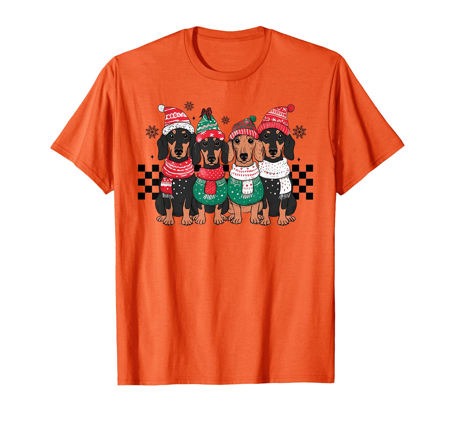 Merry Christmas Dachshund Dog Xmas Wiener Women Men Kids T-Shirt