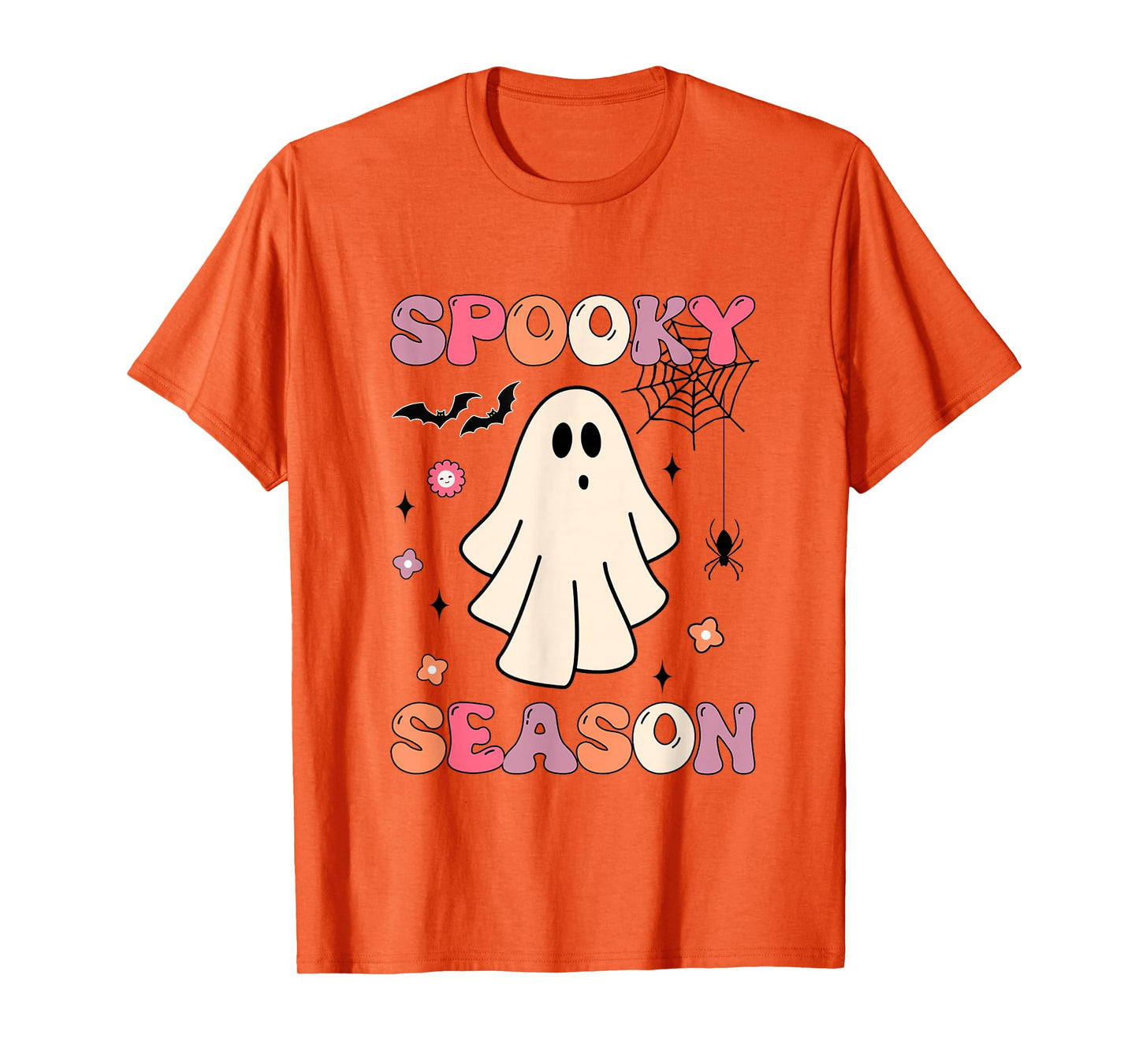 Funny Halloween Groovy Cute Ghost Spooky Season T-Shirt