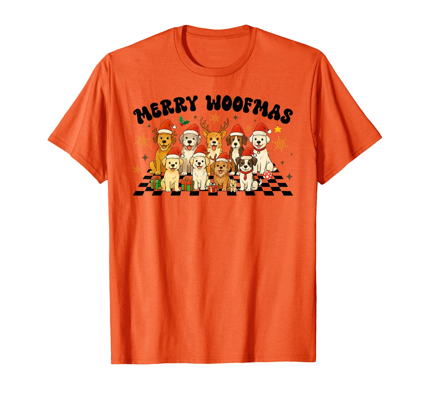 Merry Woofmas Funny Christmas Dog Lover Holiday Dog Mom T-Shirt