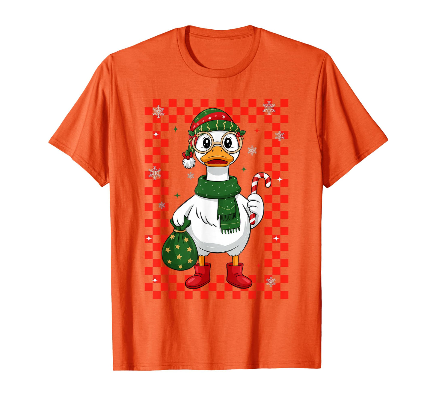 Christmas Candy Cane Goose Matching Couple Xmas Boys Girls T-Shirt