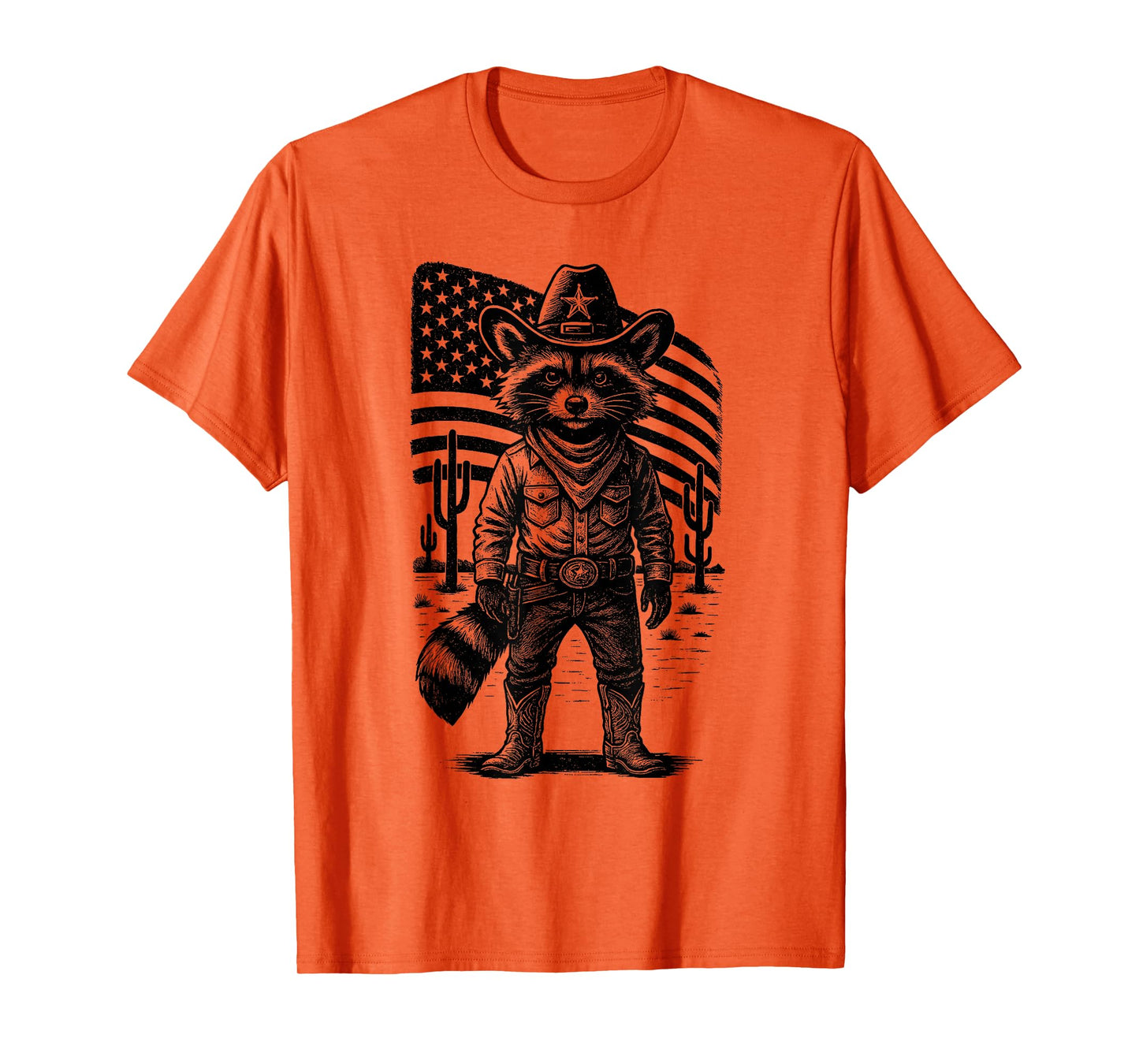 Vintage Raccoon Cowboy | Trash Panda USA Western Country T-Shirt