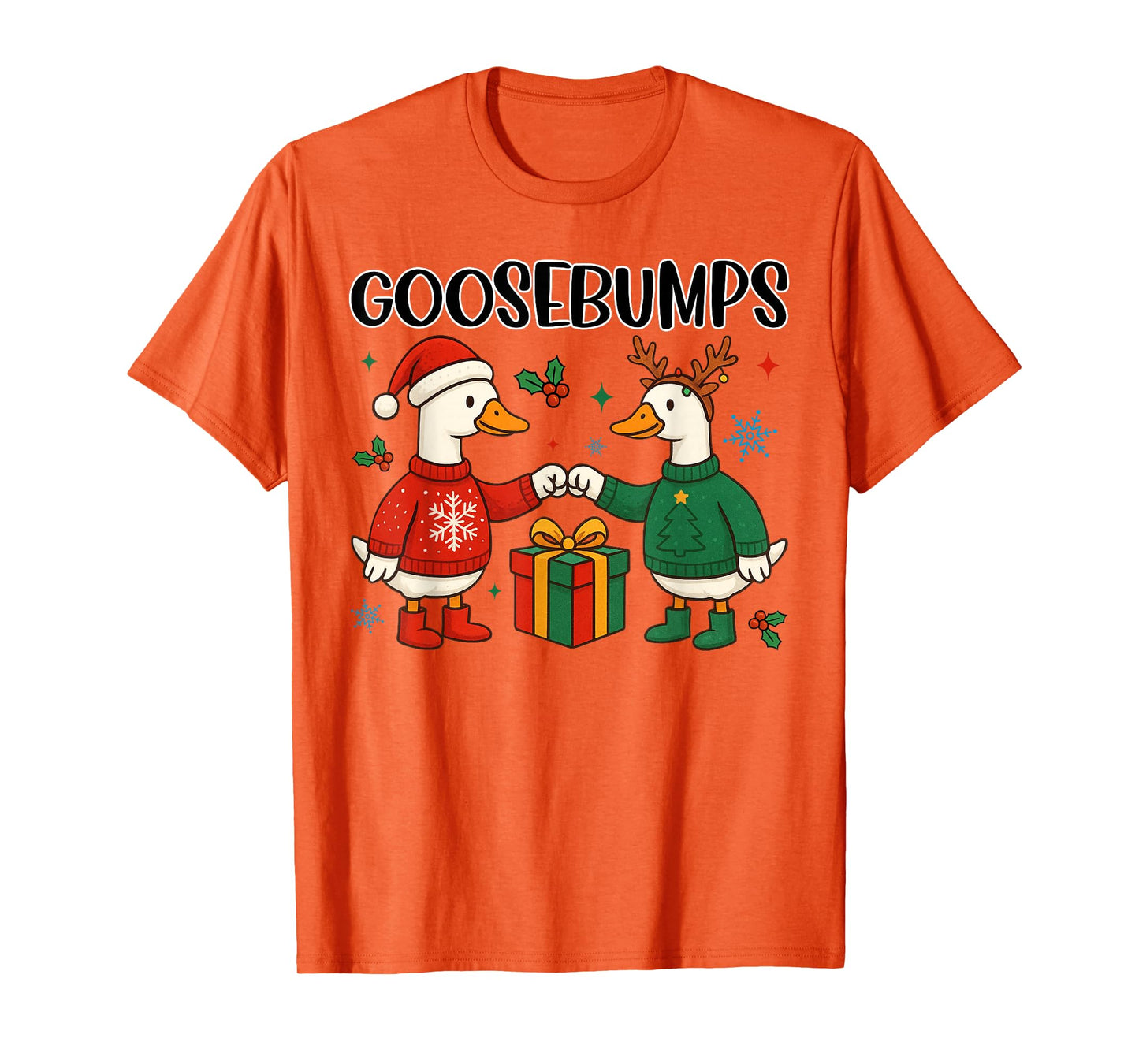 Retro Goosebumps Funny Christmas Silly Goose Holiday Sweater T-Shirt