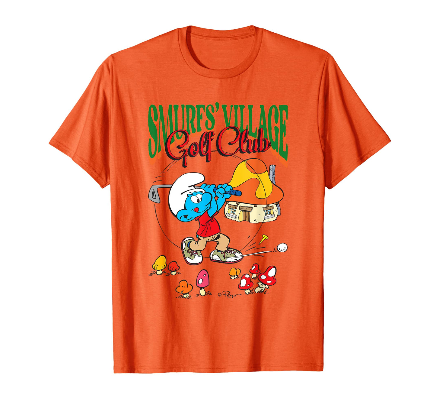 The Smurfs Smurf's Village Golf Club Retro Cartoon T-Shirt