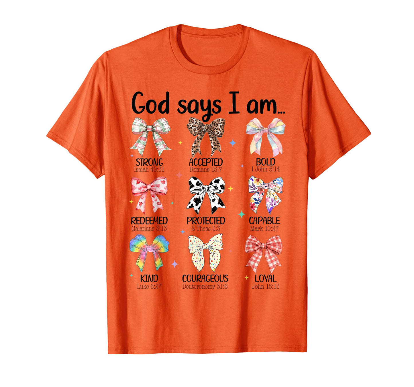 God Says I Am Coquette Bow Religious Christian Women Girls T-Shirt
