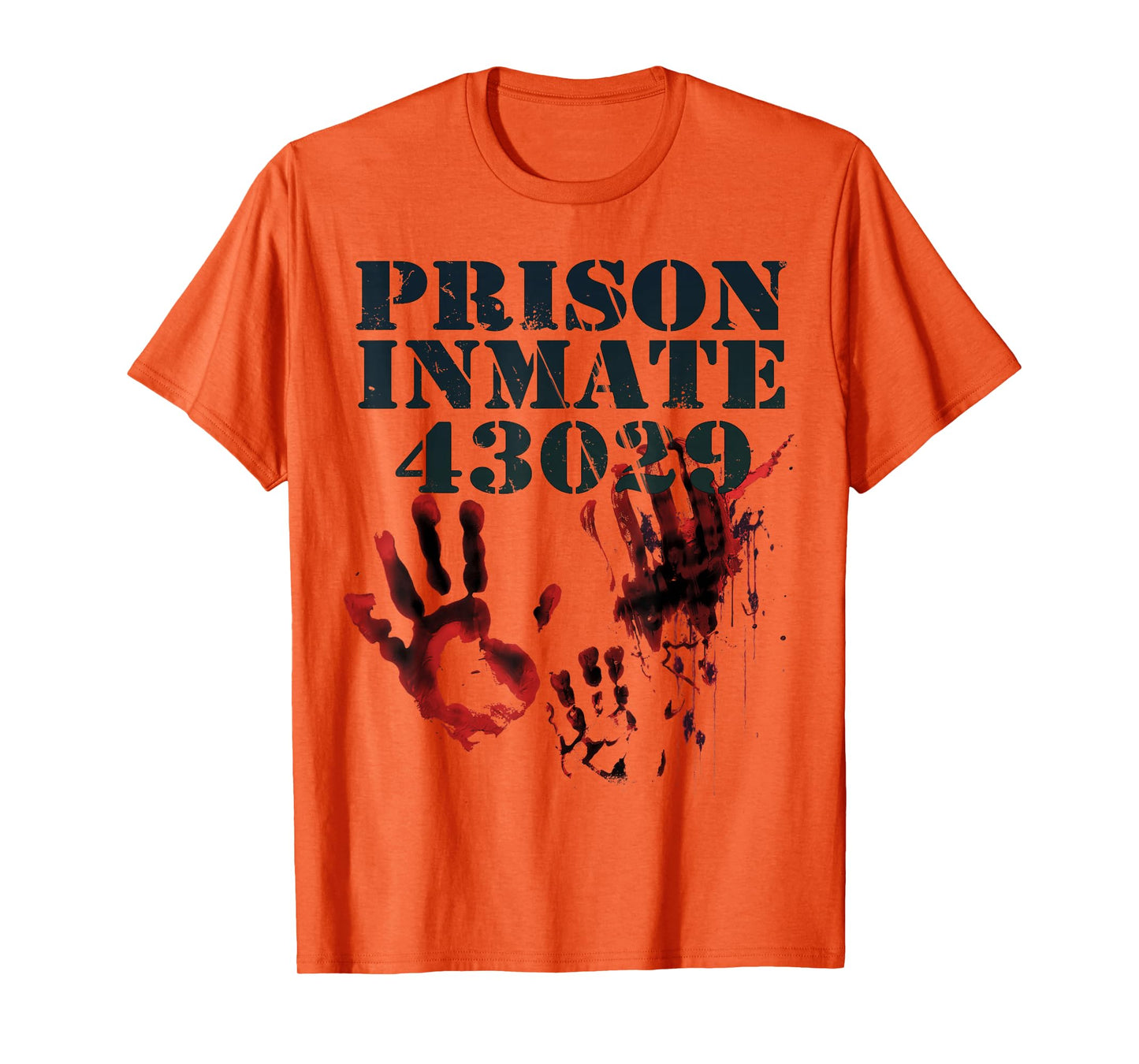 Prison Inmate Shirt Zombie Bloody Halloween Blood Splatter T-Shirt