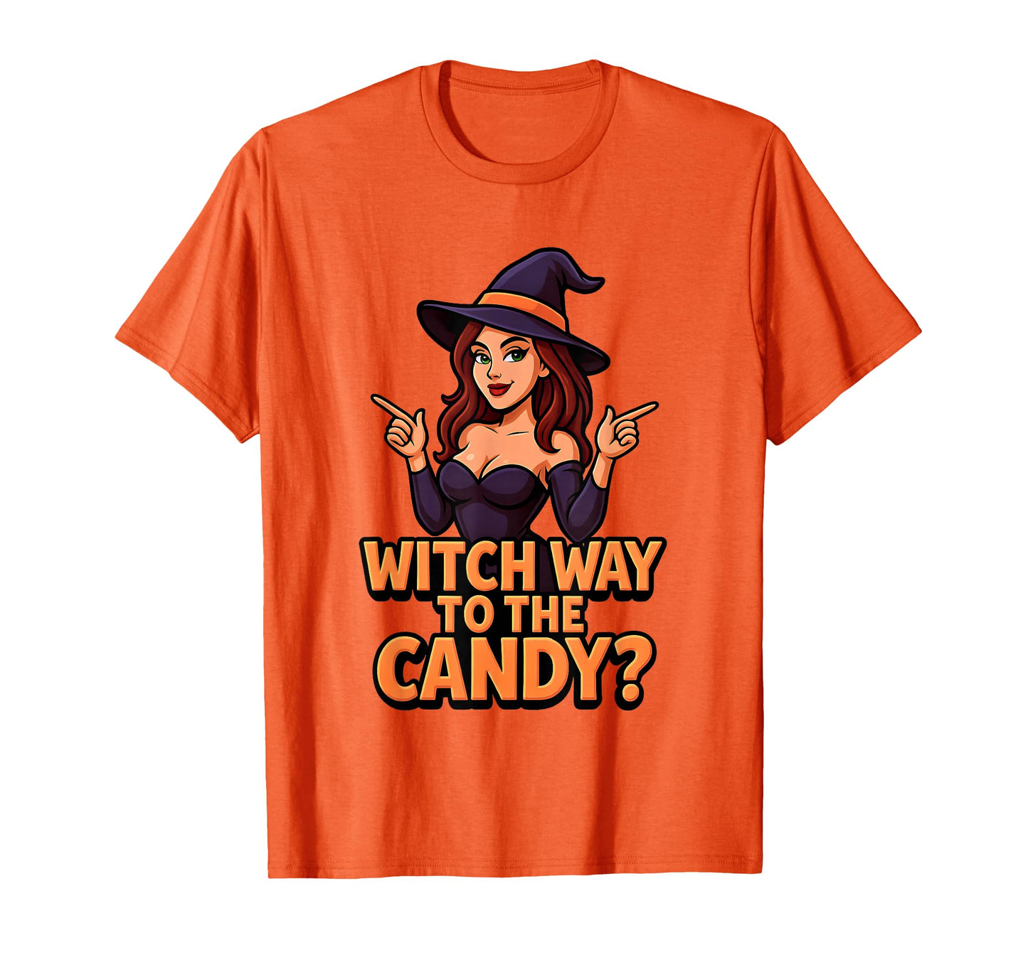 Witch Way to The Candy? Witch Halloween Trick or Treat T-Shirt