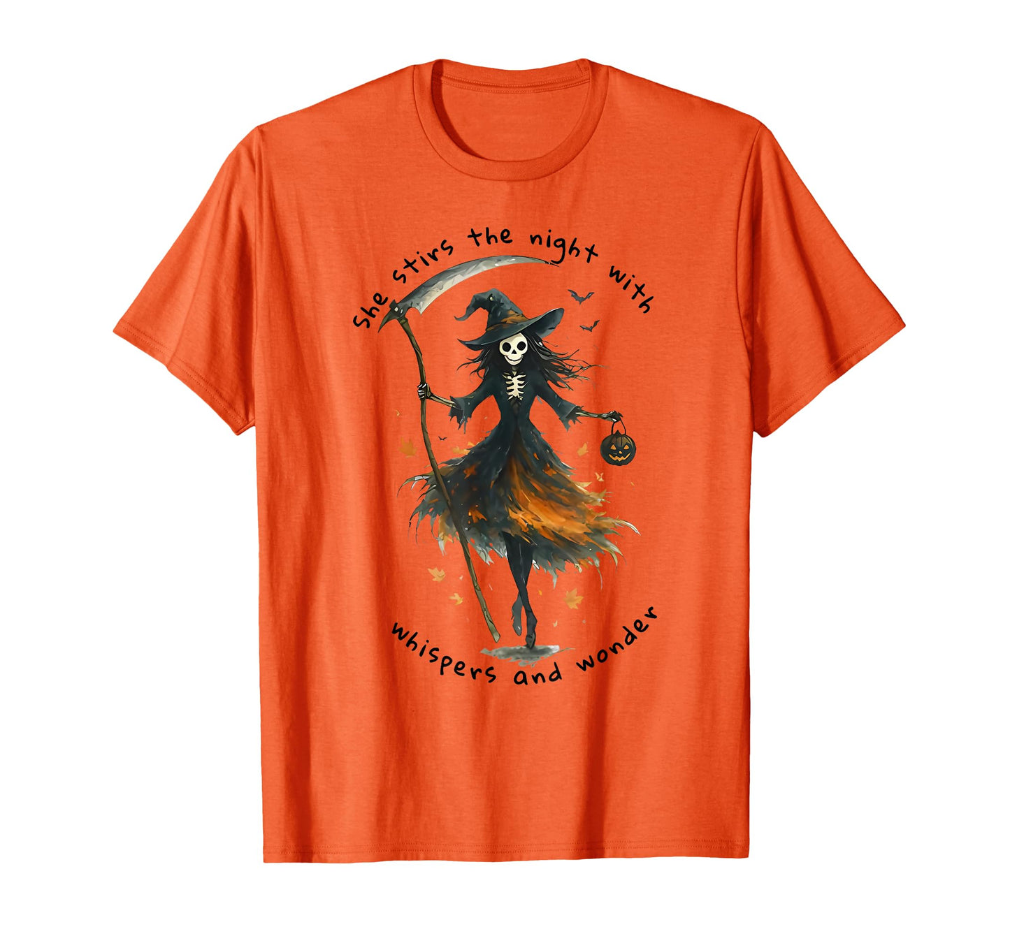 she stirs The Night with Whispers and Wonder Witch Halloween T-Shirt