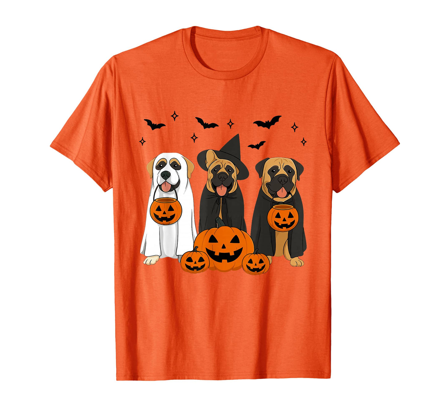 Witch Bullmastiff Dog Halloween Spooky Bullmastiff Dog Mom T-Shirt