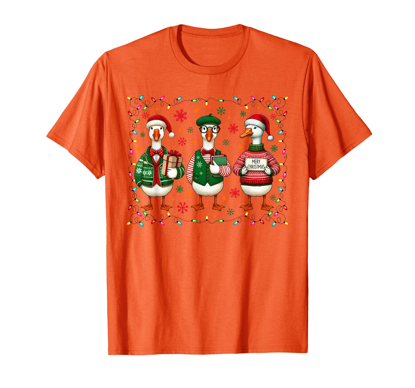 Vintage Funny Silly Goose Merry Christmas Sweater Holiday T-Shirt