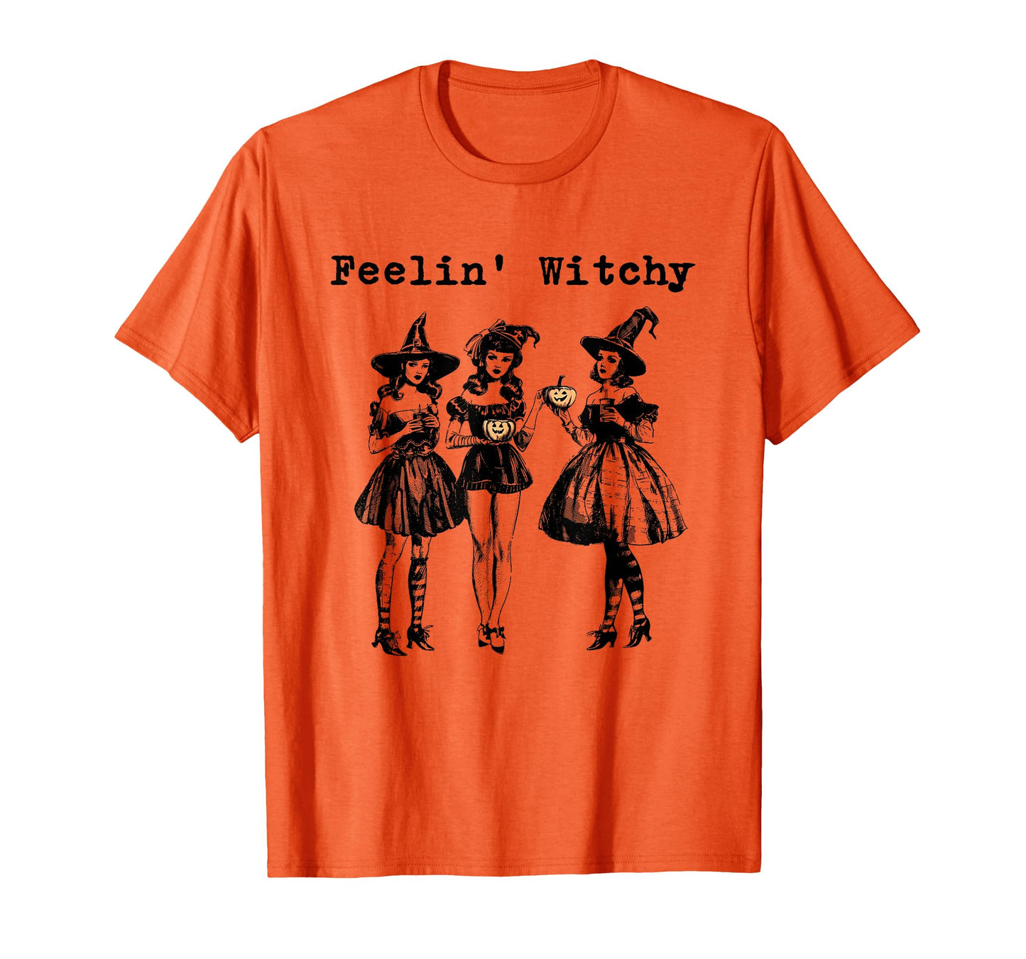 Feelin' Witchy Vintage Witches Halloween Aesthetic T-Shirt