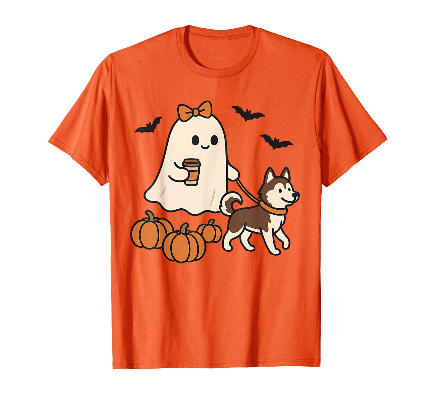 Funny Halloween Siberian Husky Boo Ghost Spooky Season T-Shirt