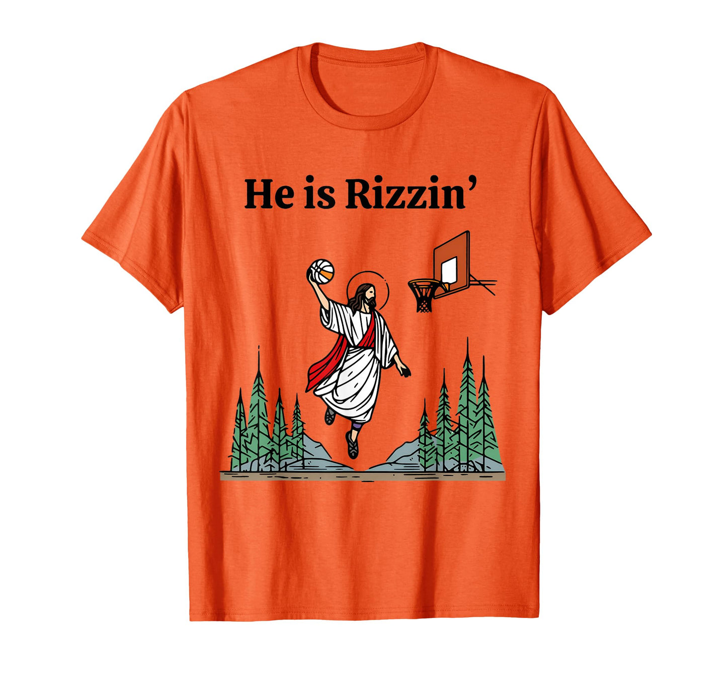 He Is Rizzin Shirt Jesus Basketball Sport Christian T-Shirt