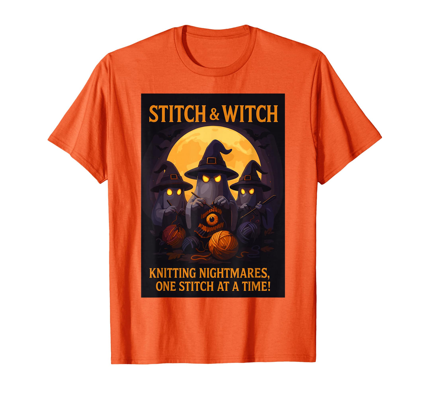 Stitch Witch Crochet Ghosts Halloween Funny for Women T-Shirt