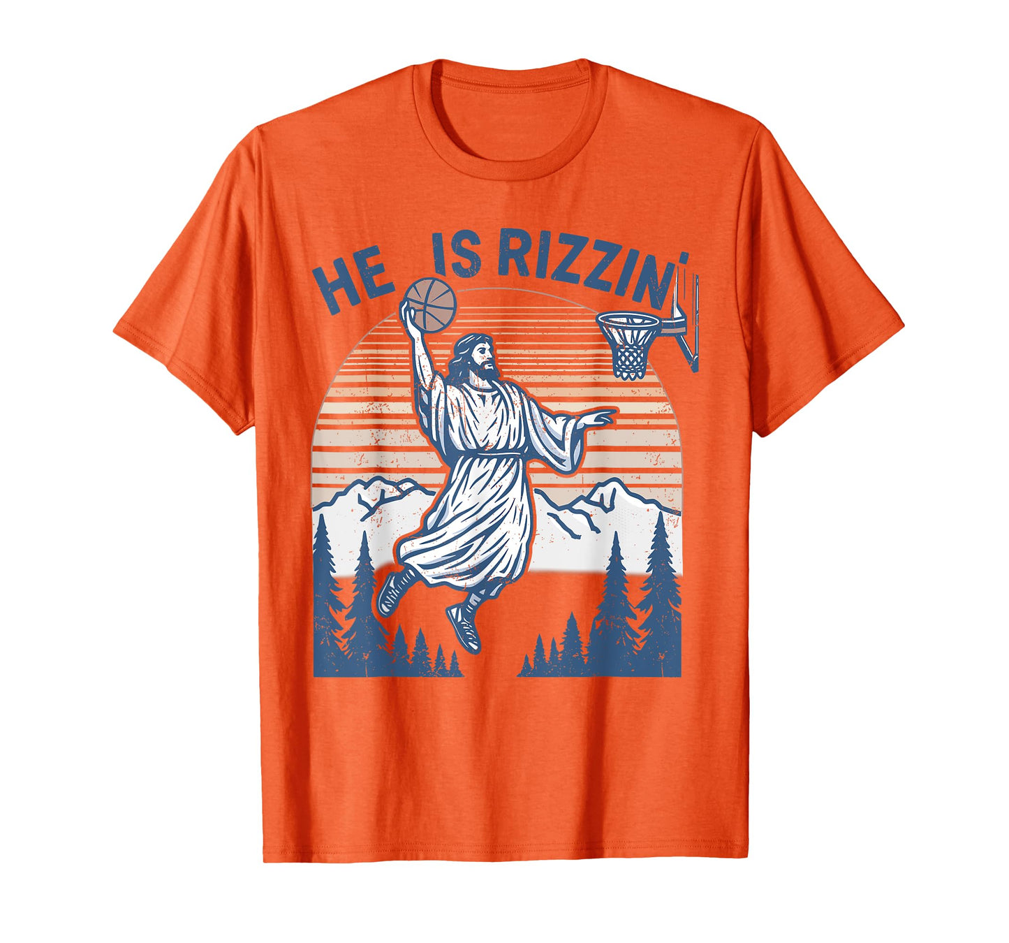 He is Risen Funny Easter Jesus Playing Basketball Mens Women T-Shirt