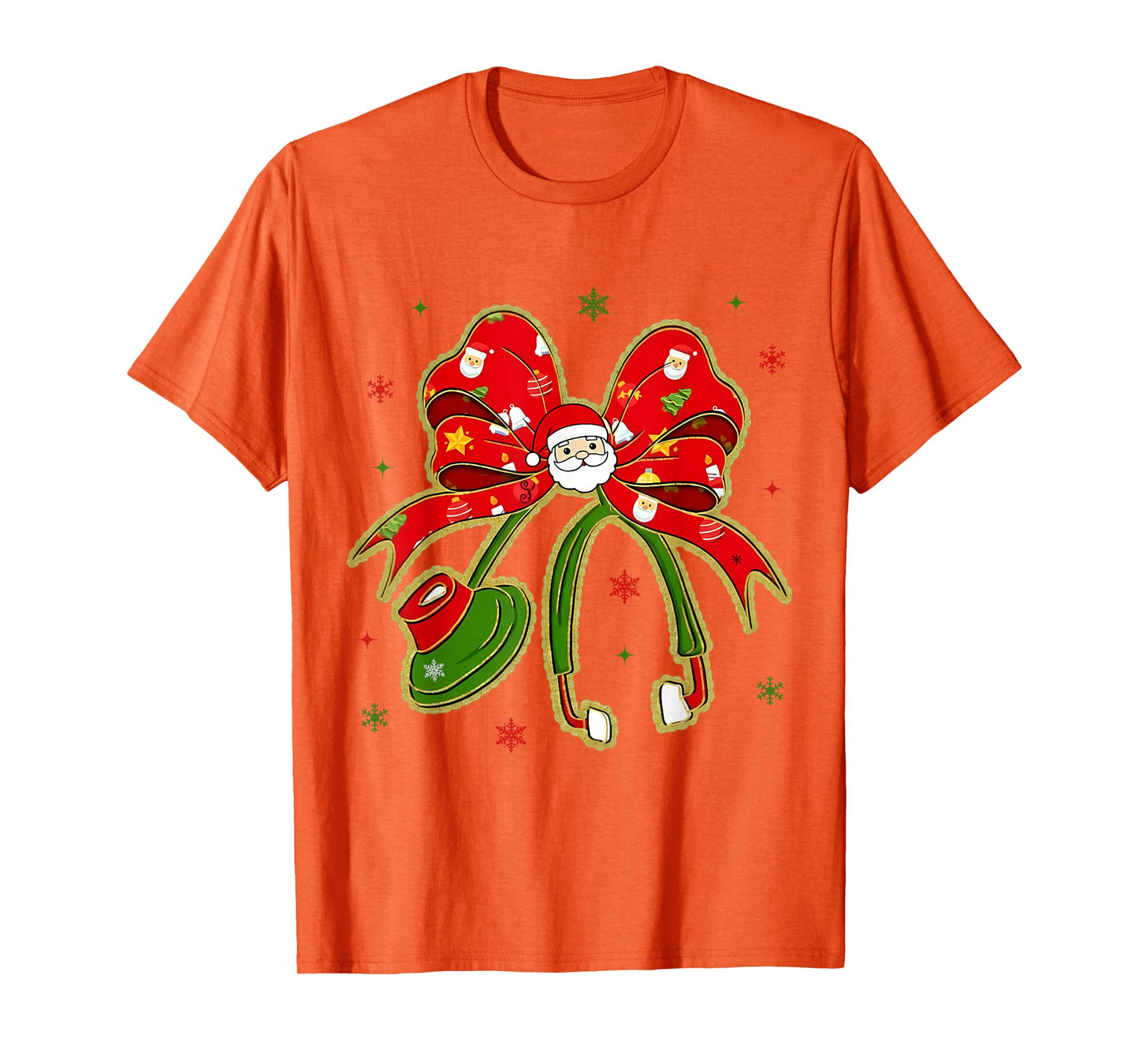 Nurse Christmas Stethoscope Nurses Xmas Pajamas Santa Women T-Shirt