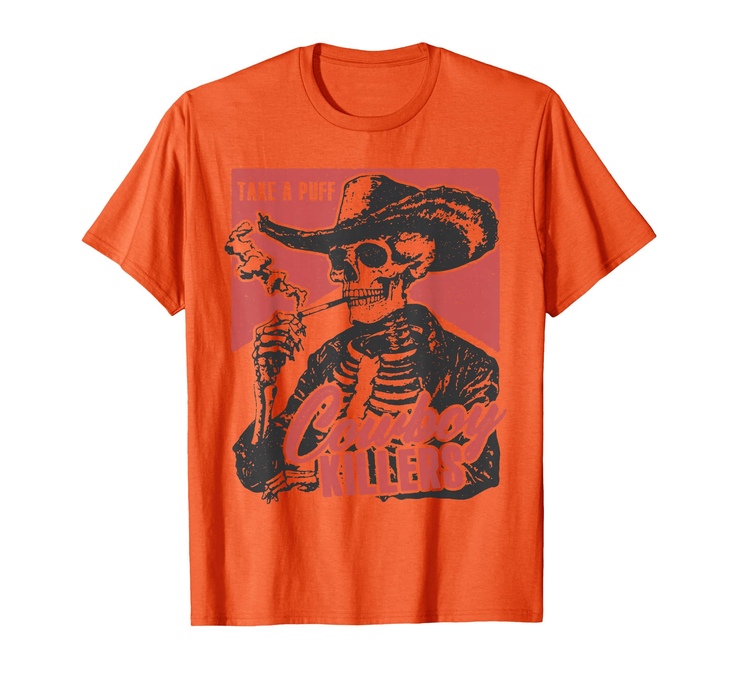 Vintage Western Skeleton Cowboy Take A Puff T-Shirt