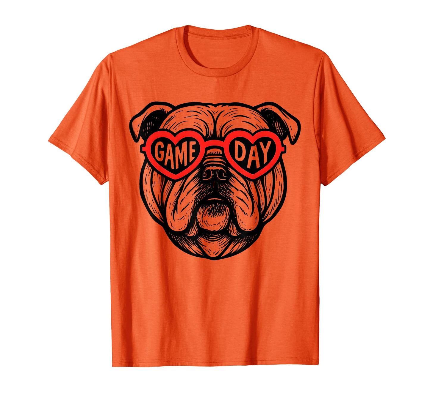 Vintage Bulldog Heart Retro Game Day Gift for Men Women Kid T-Shirt