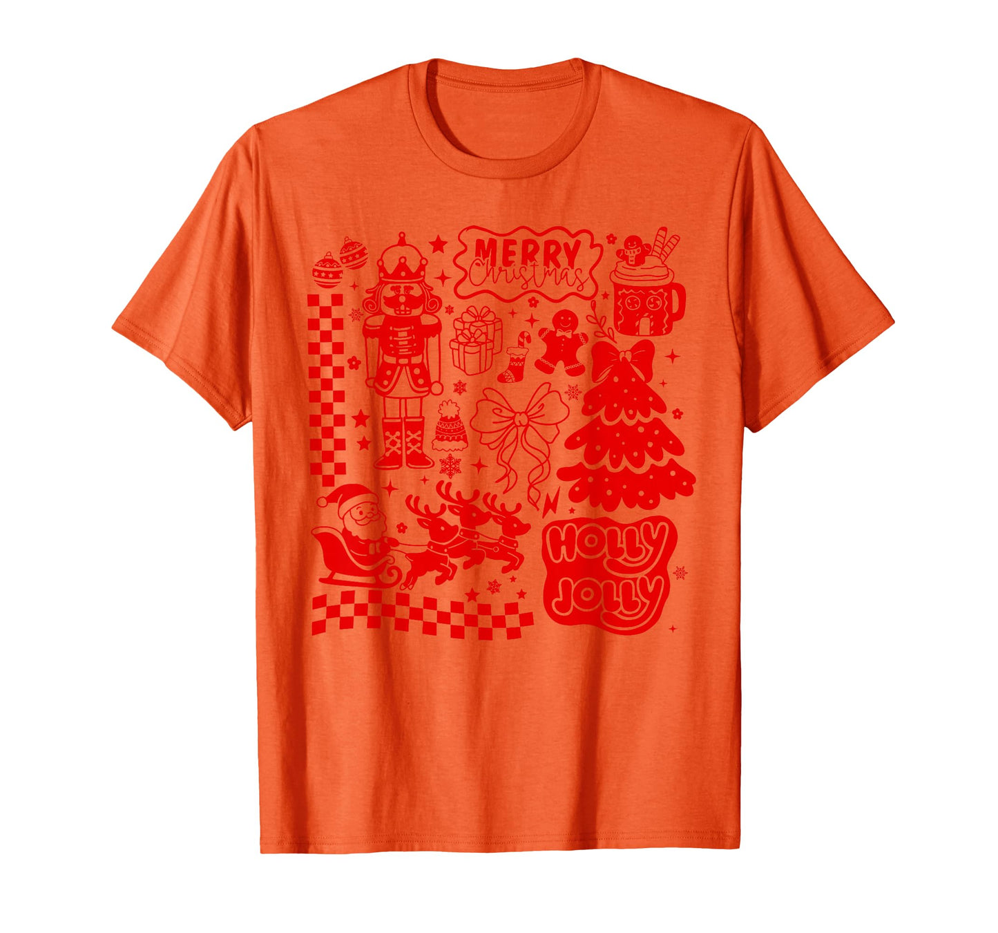 Merry Christmas Nutcracker Santa Clause Gingerbread Bow T-Shirt
