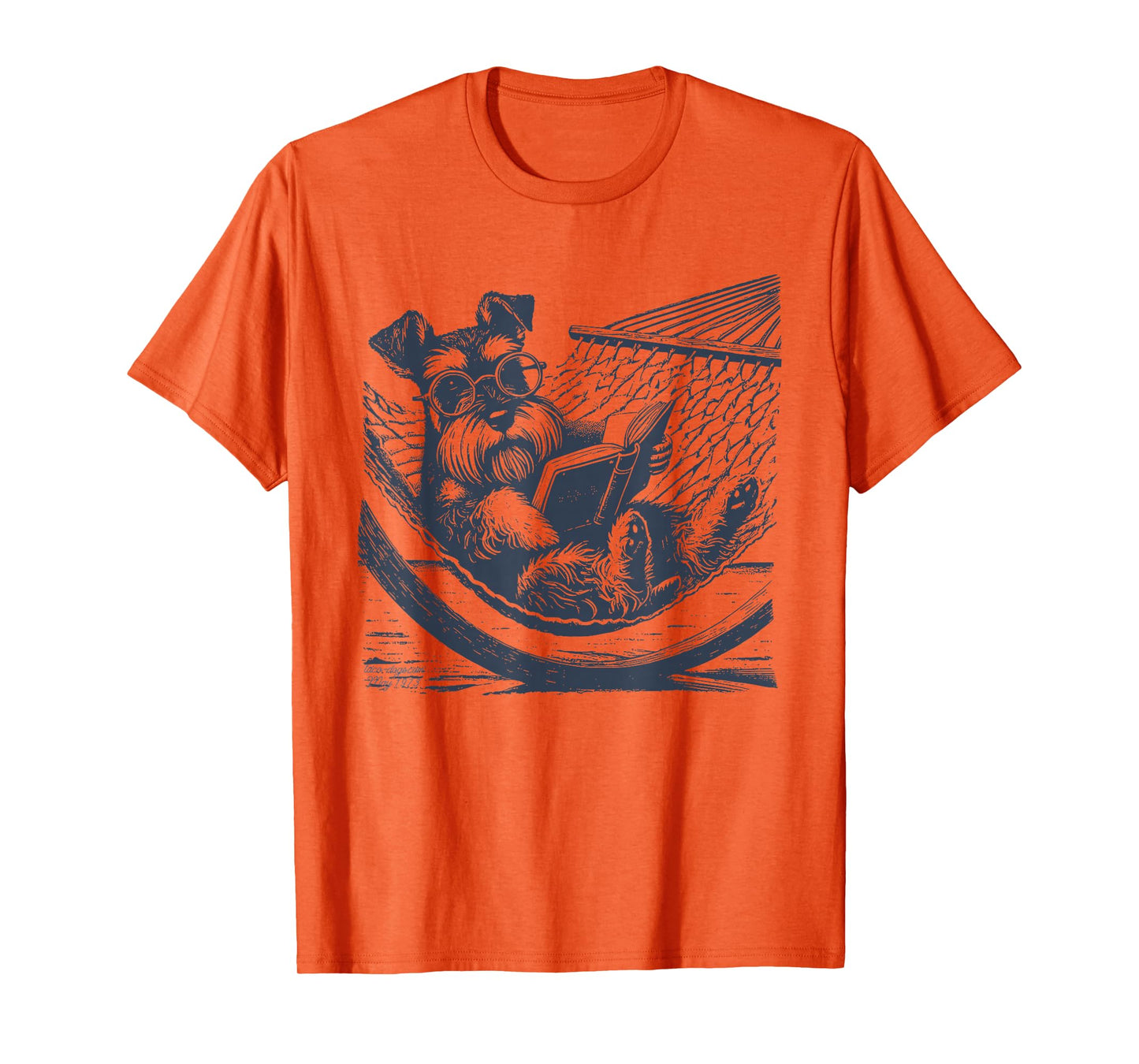 Schnauzer Hammock, Reading Book, Schnauzer Glasses T-Shirt