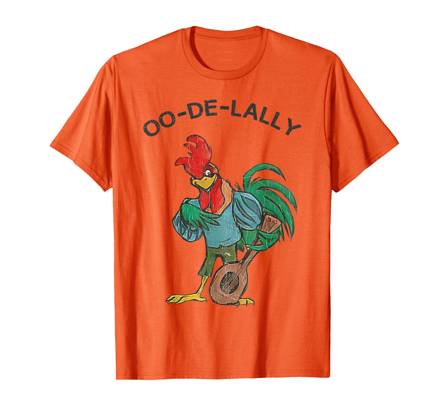 Retro Oo-de-lally Singing Rooster Vintage Guitar Chicken T-Shirt
