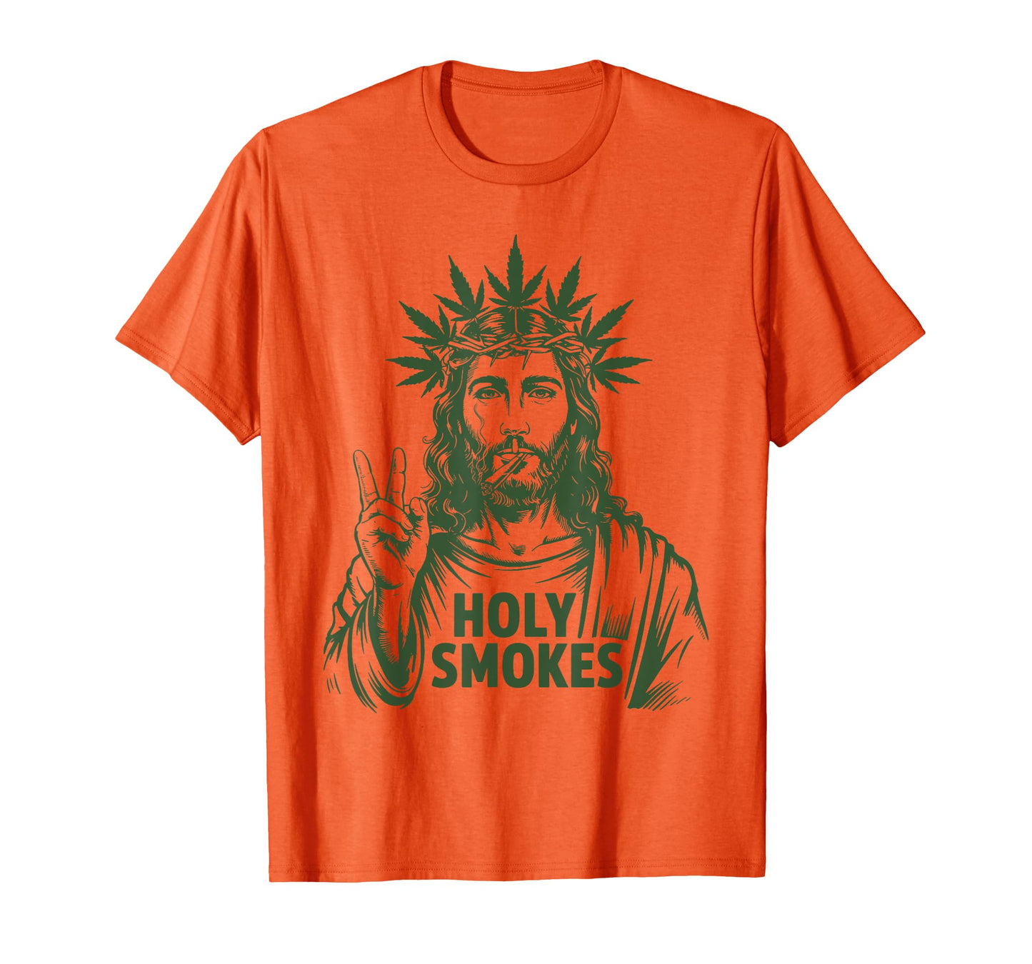 Retro Holy Smokes Jesus Marijuana Weed Cannabis Stoner 420 T-Shirt