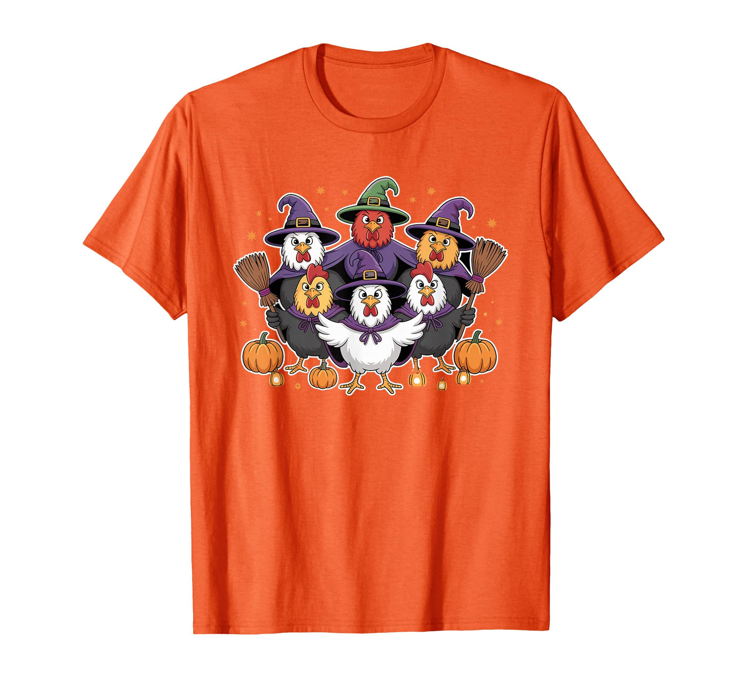 Witchy Chicken Squad Halloween Moon T-Shirt