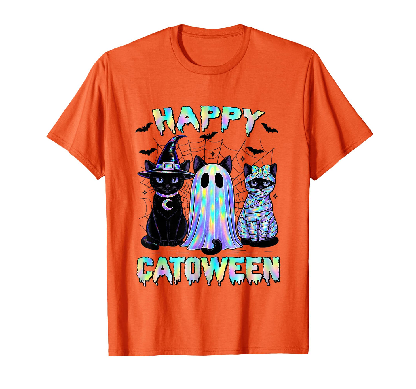 Happy Catoween Cats Halloween Spooky Holiday Cute Kitten Cat T-Shirt