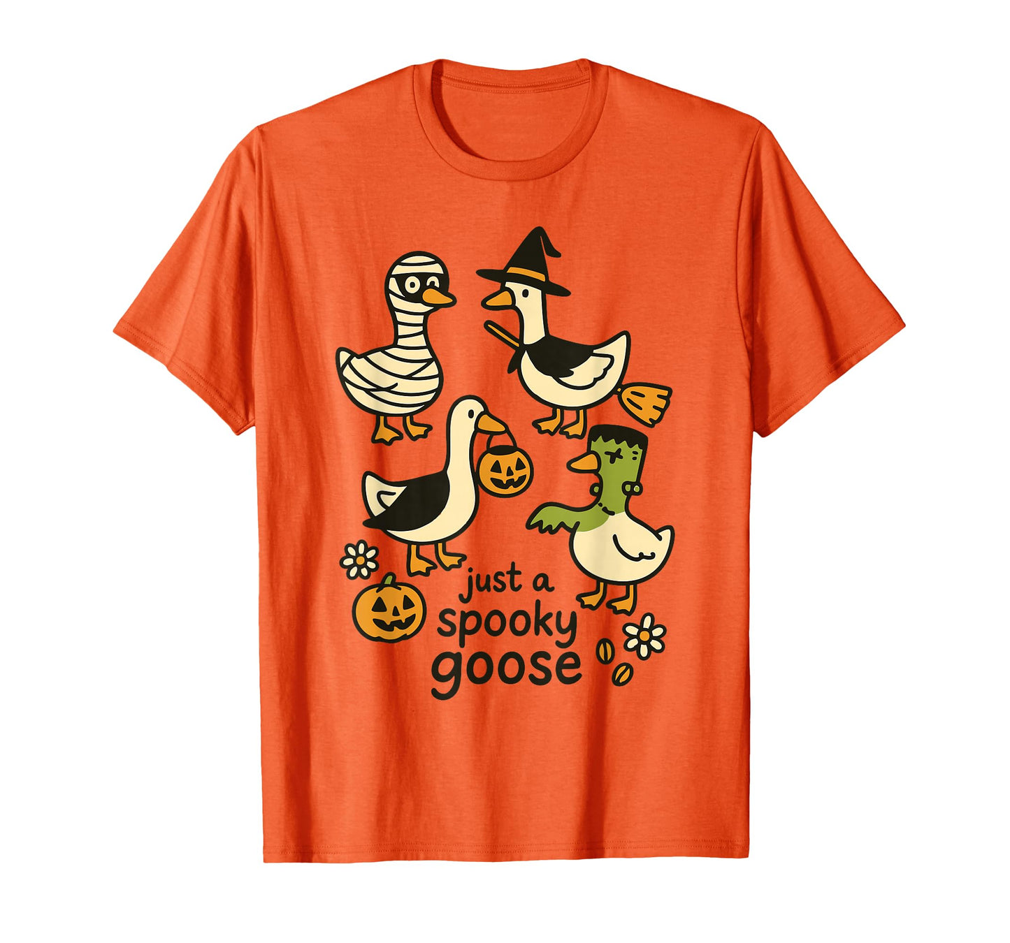 Just A Spooky Goose Funny Halloween Cartoon T-Shirt