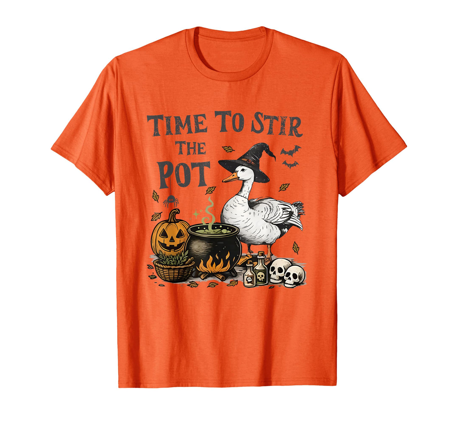 Time to Stir The Pot Funny Goose Witch Halloween Costume T-Shirt