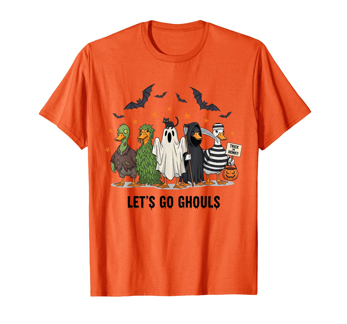 Funny Duck Halloween Let’s Go Ghouls Trick Or Honk Tee T-Shirt
