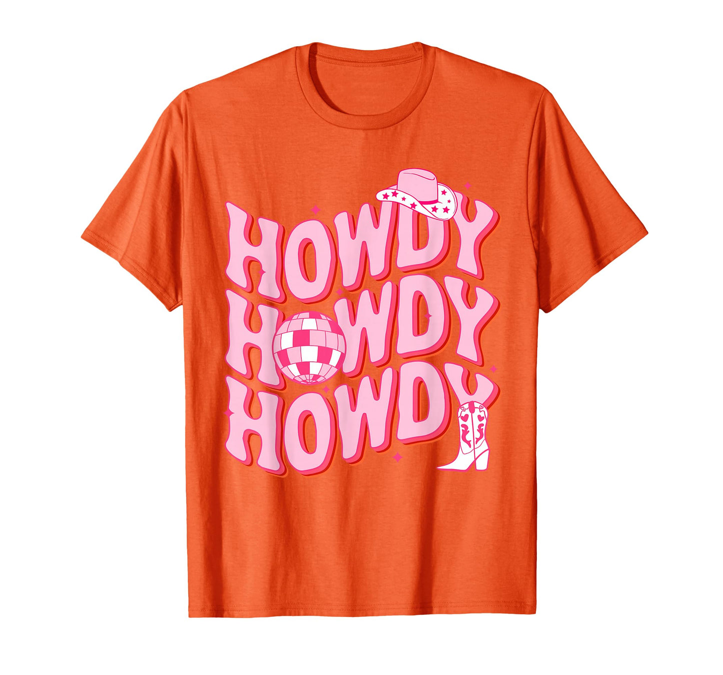 Howdy Southern Western Girl Country Rodeo Pink Cowgirl Disco T-Shirt