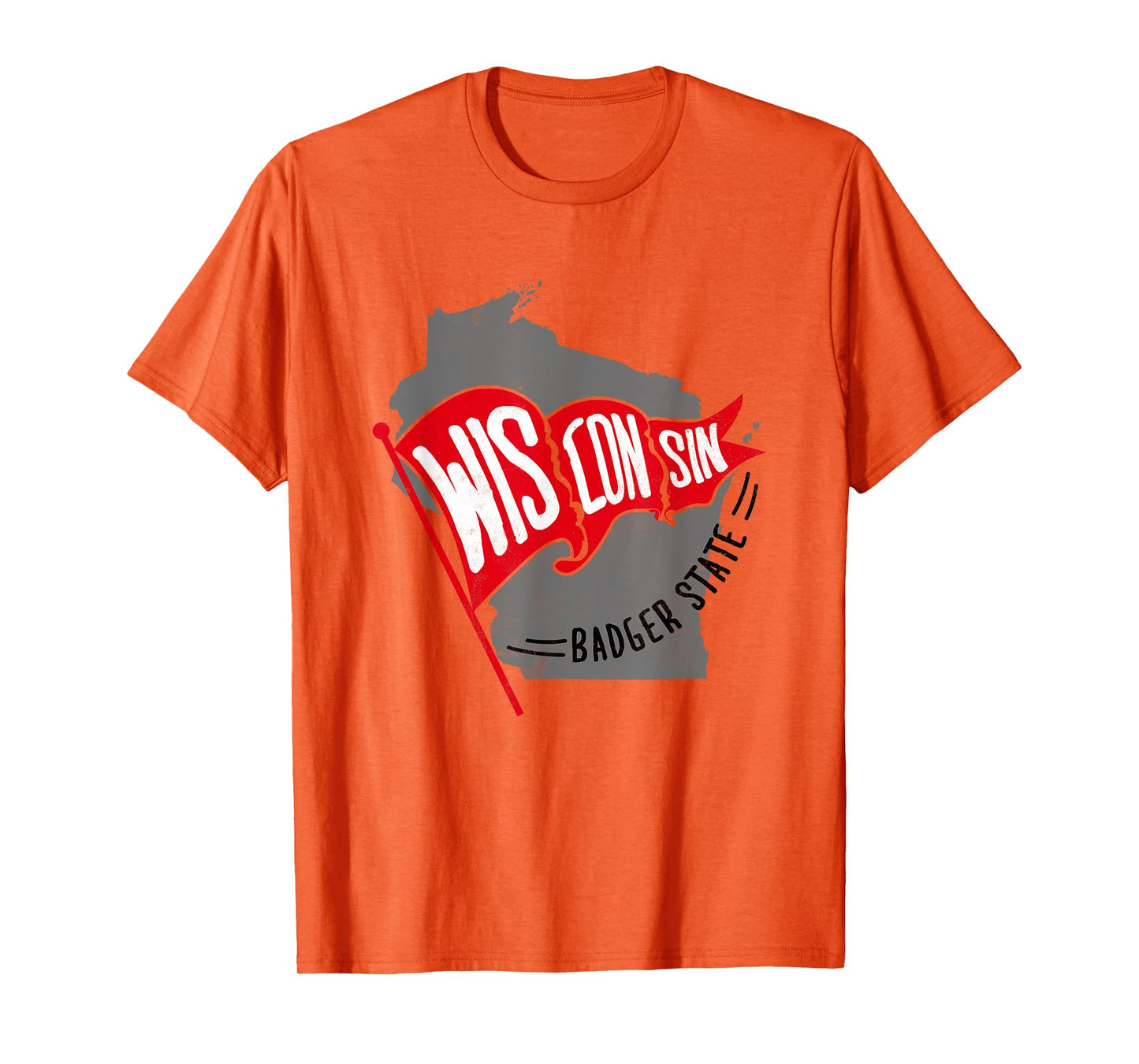 Trendy Wisconsin Badger State Vintage Logo T-Shirt