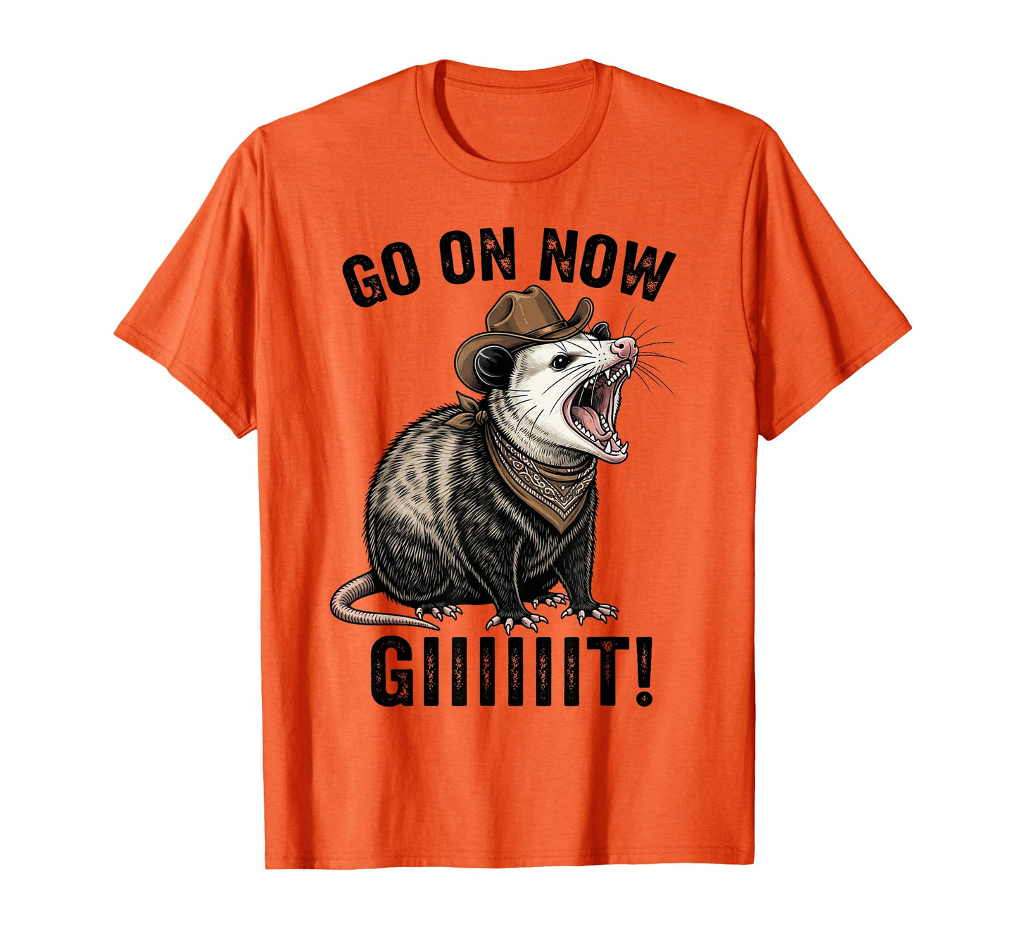 Vintage Cowboy Opossum Go On Now Giiiit Funny Western Tee T-Shirt
