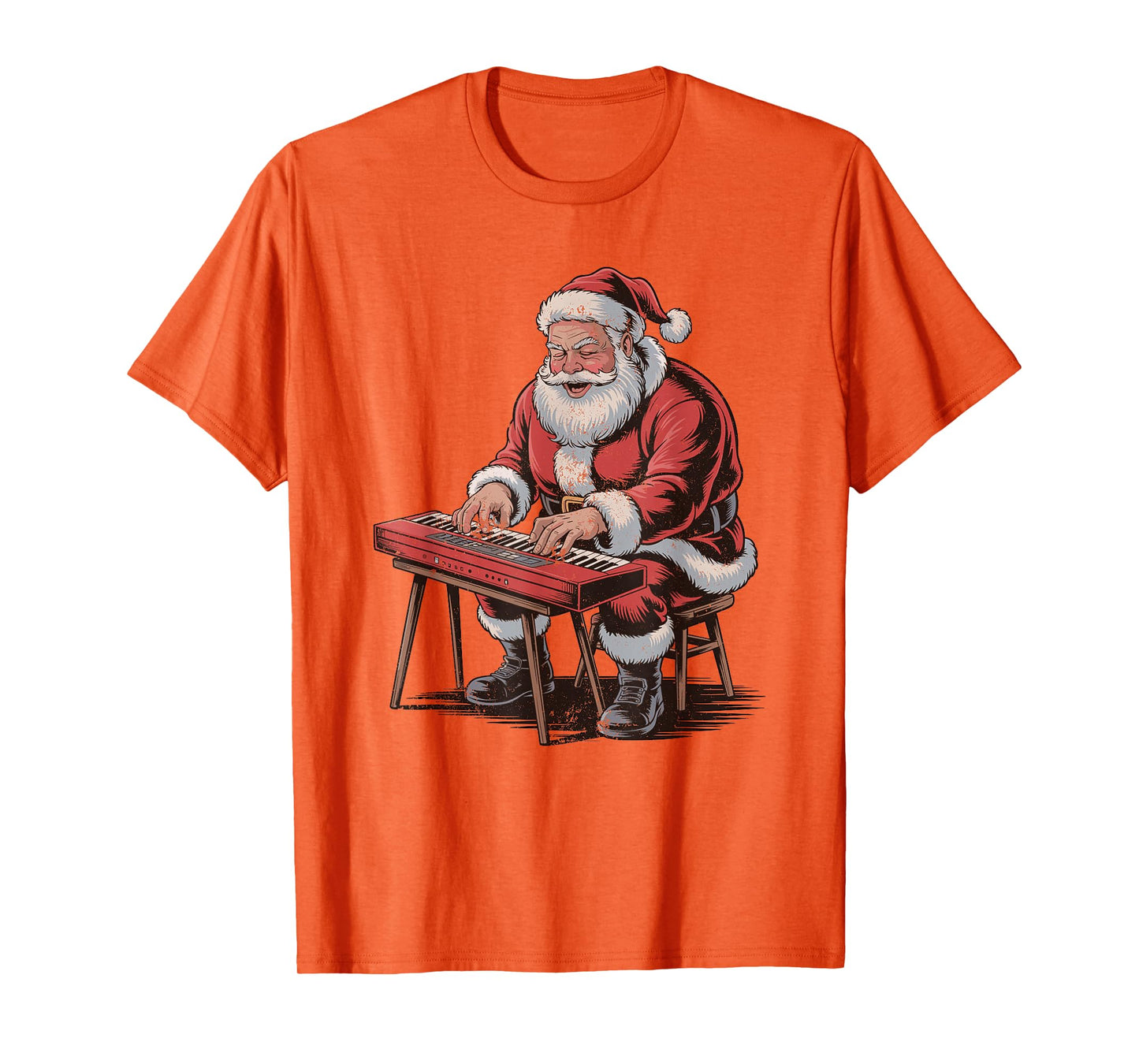 Vintage Santa Playing Digital Keyboard Retro 90s Chrismas T-Shirt