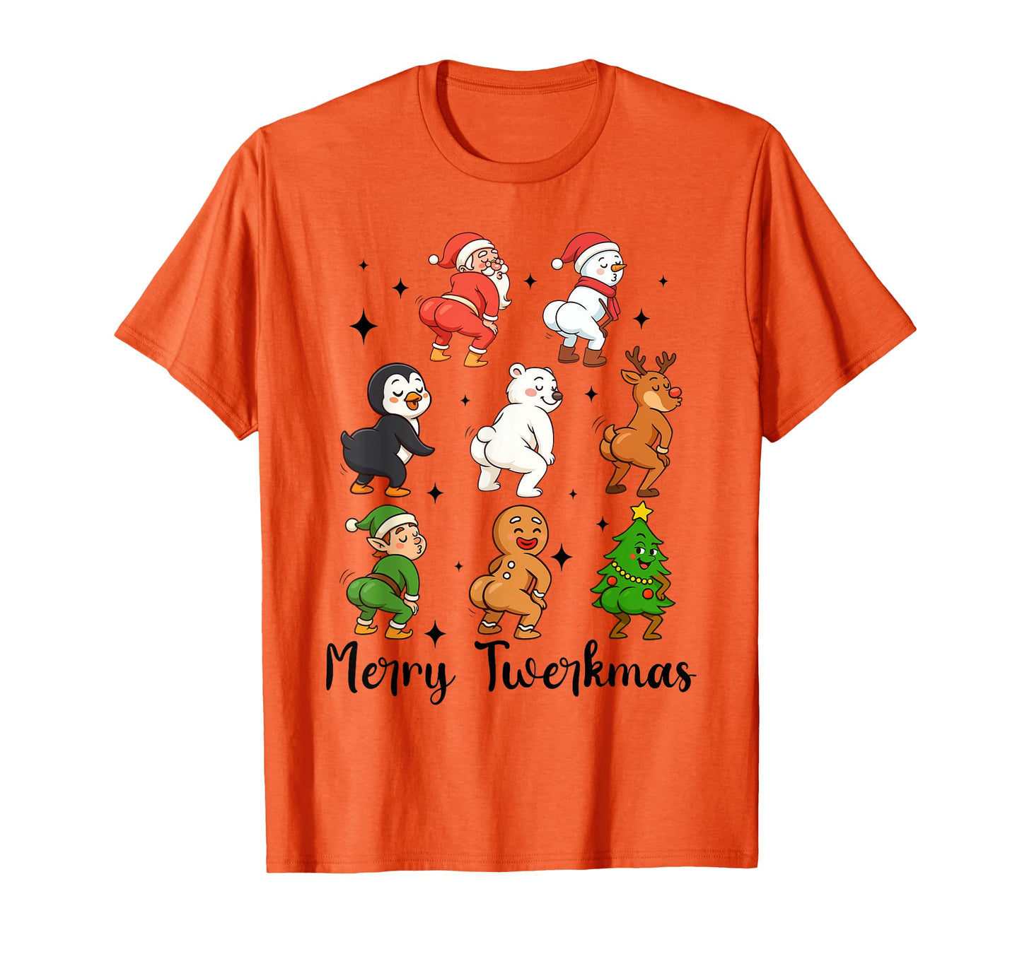 Funny Xmas Merry Twerkmas Christmas Characters Twerk Squad T-Shirt