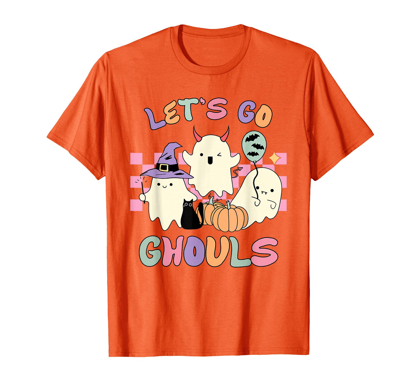 Let's Go Ghouls Halloween Cute Ghosts T-Shirt
