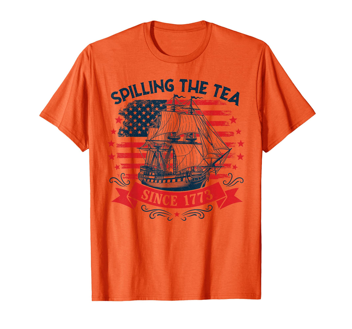 Spilling The Tea Since 1773 Vintage 4th of July Teacher T-Shirt