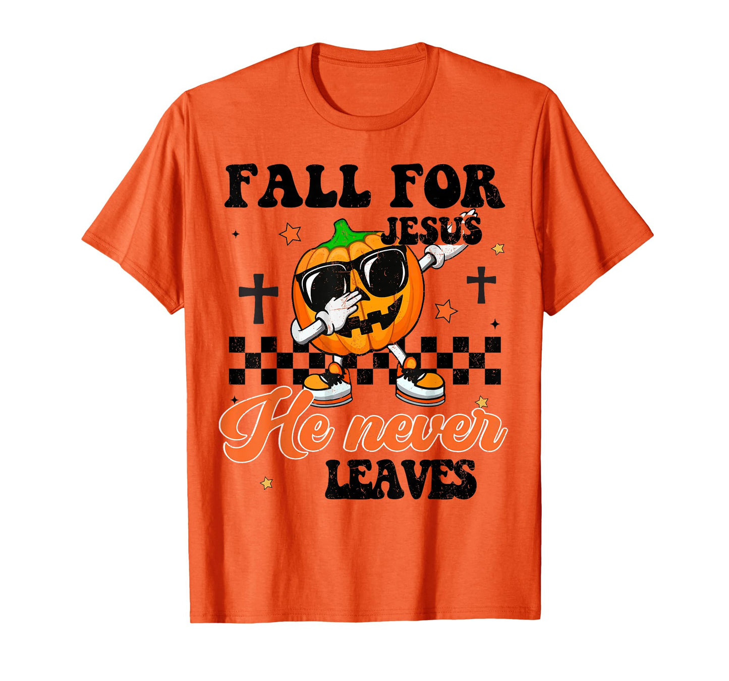 Fall Jesus He Never Leaves Boy Toddler Christian Halloween T-Shirt